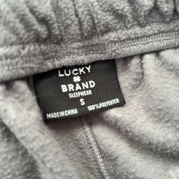 NEW Lucky Brand Gray Fleece Pajama Pants Mens Small Pockets Lounge Soft NWT - Picture 6 of 8
